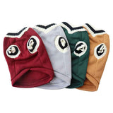 4-Pack S Size Preppy Style V-Neck Knitted Cotton Pet Sweater - Hair-Resistant & Breathable, Classic Fleece-Lined Pullover for Cats and Dogs(Green + Red + Khaki + Grey)