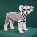 4-Pack XL Size Preppy Style V-Neck Knitted Cotton Pet Sweater - Hair-Resistant & Breathable, Classic Fleece-Lined Pullover for Cats and Dogs(Green + Red + Khaki + Grey)