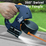 Black One-to-Two Retractable Dog Leash with One-Click Safety Lock & Night Light - 3M Tangle-Free 360° Rotation Walking Leash