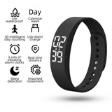 Black Silent Vibration Alarm Smart Silicone Wristband with 3-Alarm Settings - Discreet Wake-Up Device for Teens & Adults (Vertical version)