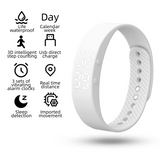 White Silent Vibration Alarm Smart Silicone Wristband with 3-Alarm Settings - Discreet Wake-Up Device for Teens & Adults (Vertical version)