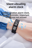 Beige Silent Vibration Alarm Smart Silicone Wristband with 3-Alarm Settings - Discreet Wake-Up Device for Teens & Adults (Vertical version)