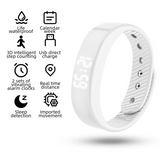 White Silent Vibration Alarm Smart Silicone Wristband with 3-Alarm Settings - Discreet Wake-Up Device for Teens & Adults (Horizontal version)