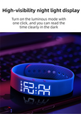 Orange Silent Vibration Alarm Smart Silicone Wristband with 3-Alarm Settings - Discreet Wake-Up Device for Teens & Adults (Horizontal version)