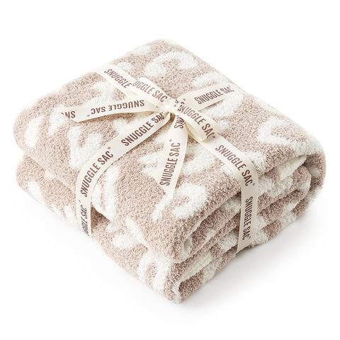 Leopard Print Checkerboard Flannel Throw Blanket(Small 70 x 100 CM) - Anti-Pilling Trendy Soft Plush Blanket for Bed, Sofa & Travel