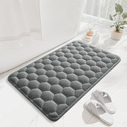 Light Grey 3D Honeycomb Textured High-Elastic Memory Foam Bathroom Mat (40 x 60 CM) - Ultra Absorbent Quick-Dry Thickened Door Mat