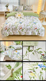 4-Piece Elegant Green Bouquet Printed Soft-Touch Brushed Bedding Set for 1.5M Bed: 175 x 220 CM Duvet Cover, 150 x 200 (+25) CM Deep Pocket Fitted Sheet & 2PC 50 x 75 CM Pillowcases