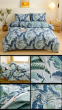 4-Piece Tropical Jungle Printed Soft-Touch Brushed Bedding Set for 1.5M Bed: 175 x 220 CM Duvet Cover, 150 x 200 (+25) CM Deep Pocket Fitted Sheet & 2PC 50 x 75 CM Pillowcases