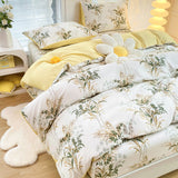 4-Piece Elegant Pink Bouquet Printed Soft-Touch Brushed Bedding Set for 1.8M Bed: 200 x 230 CM Duvet Cover, 180 x 200 (+25) CM Deep Pocket Fitted Sheet & 2PC 50 x 75 CM Pillowcases