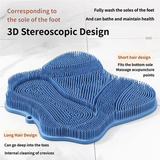 Blue 3D Butterfly Silicone Bath Massage Mat with Suction Cup & Dual-Zone Massage Bristles - Exfoliating Back Scrubber & Foot Deep Cleaner