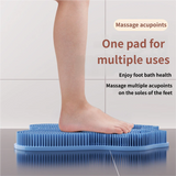 Grey 3D Butterfly Silicone Bath Massage Mat with Suction Cup & Dual-Zone Massage Bristles - Exfoliating Back Scrubber & Foot Deep Cleaner