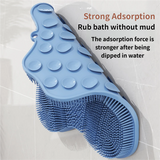 Pink 3D Butterfly Silicone Bath Massage Mat with Suction Cup & Dual-Zone Massage Bristles - Exfoliating Back Scrubber & Foot Deep Cleaner
