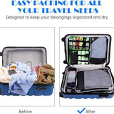 Pink Waterproof Travel Compression Packing Cube Set of 5 Sizes with Carry Handles - 50% Space Saving Breathable Nylon Luggage Organizer