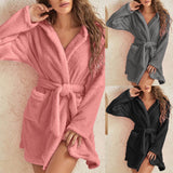 White 2XL Size Women's Ultra-Thick Plush Robe with Large Hood & Pockets  - Warm Winter Double-Layer Sherpa Fleece Lounge, Bathrobe & Nightwear