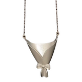 Handcrafted Ikebana Vase Necklace - Elegant Minimalist Wearable Art, Creative Gift for Mother
