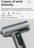 Grey Wireless Rechargeable Hot & Cold Hair Dryer - Lightweight Portable Blow Dryer with Blue Light Ion Care, 3 Speed & Temperature Settings
