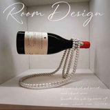White Luxury Pearl Floating Wine Rack - Creative Gravity-Defying Wine Bottle Holder, Minimalist Entryway Accent and Unique Gift Idea