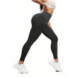 S Size Black Breathable High-Waist Ruched Butt-Lift Yoga Leggings - Dual Pockets & No Front T - LineNaked-Feel Performance Tights for Gym, Running & Pilates