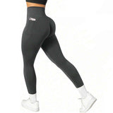M Size Dark Grey Breathable High-Waist Ruched Butt-Lift Yoga Leggings - Dual Pockets & No Front T - LineNaked-Feel Performance Tights for Gym, Running & Pilates