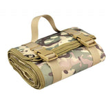 200x75CM Camouflage Outdoor Tactical Roll-Up Shooting Mat - MOLLE Webbing & Stake Down Eyelets - Portable Waterproof Ground Pad for Field Training, Camping & Picnic