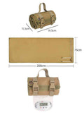200x75CM Khaki Outdoor Tactical Roll-Up Shooting Mat - MOLLE Webbing & Stake Down Eyelets - Portable Waterproof Ground Pad for Field Training, Camping & Picnic