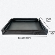 80x80x10CM Green Portable Outdoor Shower Tray & Versatile Collapsible Water Basin - Reinforced Support and Drainage System- Leak-proof Oxford Large Base for Camping, Beach & Garden