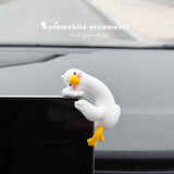 4-Piece Adorable Pomelo Duckies Resin Figurine with Adhesive Backing - Creative Desktop & Car Ornaments for Computer Monitors & Home Decor