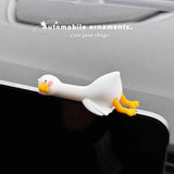4-Piece Adorable Pomelo Duckies Resin Figurine with Adhesive Backing - Creative Desktop & Car Ornaments for Computer Monitors & Home Decor