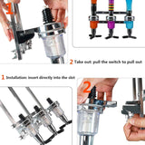 Professional Wall-Mounted Alcohol Tot Dispenser (3 Head) - Heavy Duty Adjustable Metal Wine Rack Decor with Spring-Loaded Bottle Holder