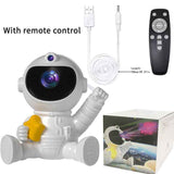 USB Powered Astronaut Nebula Projector & Starry Night Ambient Light with Star Accents - 8 Nebula Effects, 360° Rotating Head & Remote Control