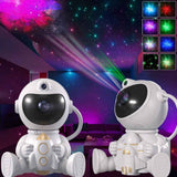 USB Powered Astronaut Nebula Projector & Starry Night Ambient Light with Space Shuttle Accents - 8 Nebula Effects, 360° Rotating Head & Remote Control