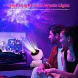 USB Powered Astronaut Nebula Projector & Starry Night Ambient Light with Space Shuttle Accents - 8 Nebula Effects, 360° Rotating Head & Remote Control