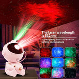 USB Powered Astronaut Nebula Projector & Starry Night Ambient Light with Rocket Accents - 8 Nebula Effects, 360° Rotating Head & Remote Control