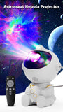USB Powered Astronaut Nebula Projector & Starry Night Ambient Light with Small Rocket Accents - 8 Nebula Effects, 360° Rotating Head & Remote Control