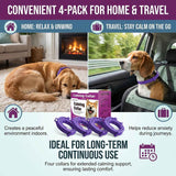 Colorful Pet Calming Collar 4 Pack (63cm) - Waterproof Silicone Dog Collar Custom Fit for All Breeds - Anxiety Relief & Stress Reduction