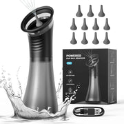 E80 Professional Electric Ear Irrigation and Ear Wax Removal Kit - Type-C Charging, 3 Pressure Levels, 2-in-1 230ML Sewage & Shimizu Tank & 12 Specialized Nozzles(4pcs 1-hole Nozzles +4pcs 3-hole Nozzles + 4pcs 5-hole Nozzles)