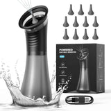 E80 Professional Electric Ear Irrigation and Ear Wax Removal Kit - Type-C Charging, 3 Pressure Levels, 2-in-1 230ML Sewage & Shimizu Tank & 12 Specialized Nozzles(4pcs 1-hole Nozzles +4pcs 3-hole Nozzles + 4pcs 5-hole Nozzles)