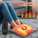 Grey Portable Versatile USB Electric Foot Warmer with 4 Temp Levels & 4 Auto-Shutoff Timer - Soft Fleece Washable Heating Mat