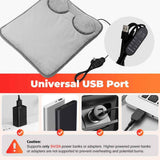 Grey Portable Versatile USB Electric Heated Seat Pad with 4 Temp Levels & 4 Auto-Shutoff Timer - Soft Fleece Washable Heating Mat