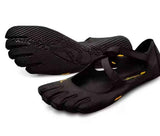 Black Breathable High-Grip Five-Finger Yoga & Pilates Shoes (Foot Length 24 CM) - Professional Training Footwear for Natural Toe Splay & Barefoot Feel