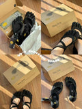 Black Breathable High-Grip Five-Finger Yoga & Pilates Shoes (Foot Length 25.5CM) - Professional Training Footwear for Natural Toe Splay & Barefoot Feel
