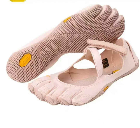 Pink Breathable High-Grip Five-Finger Yoga & Pilates Shoes (Foot Length 23.5 CM) - Professional Training Footwear for Natural Toe Splay & Barefoot Feel