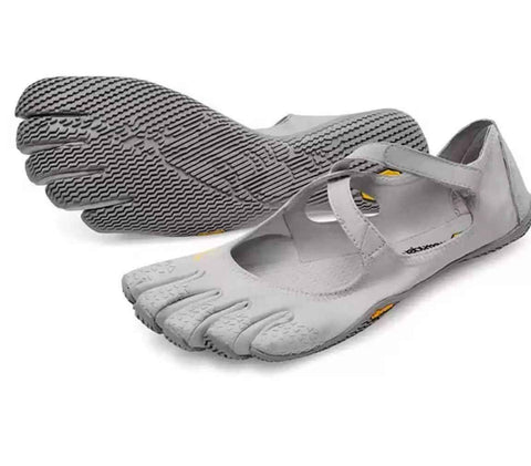 Grey Breathable High-Grip Five-Finger Yoga & Pilates Shoes (Foot Length 25 CM) - Professional Training Footwear for Natural Toe Splay & Barefoot Feel