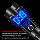 Gift Box Heavy Duty LED Flashlight and Tactical Torch - Waterproof & High Power, Zoomable 5 Modes, USB-C Rechargeable, Digital Display & Emergency Power Bank for Home & Outdoor Use