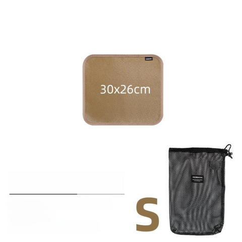 30 x 26 CM S Size Fireproof Outdoor Mat with Storage Bag - Silicone Coated Heat Resistant, Fire Pit Protector & BBQ Table Heat Shield