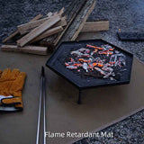 30 x 26 CM S Size Fireproof Outdoor Mat with Storage Bag - Silicone Coated Heat Resistant, Fire Pit Protector & BBQ Table Heat Shield