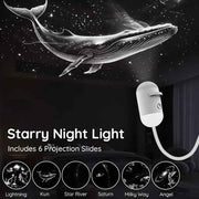 Portable USB Galaxy Night Light Projector with 6 Projection Films - Touch-Controlled Rotating Starry Sky Lamp for Bedroom, Nursery and Car