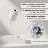 Portable USB Galaxy Night Light Projector with 12 Projection Films - Touch-Controlled Rotating Starry Sky Lamp for Bedroom, Nursery and Car