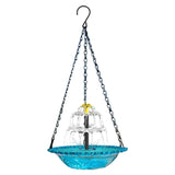 Pink Solar Hanging 3-Layer Cascade Bird Bath Fountain & Wildlife Feeder - 9.25"W Bird Bath Bowl with Solar Powered Pump for Outdoor Garden Backyard Patio Lawn
