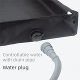 Portable Rechargeable Camping Shower Pump Kit with Digital Temperature Display, 4-Level LED Light, 5-Gear Water Flow - Includes 80x80CM Foldable Shower Basin Tray